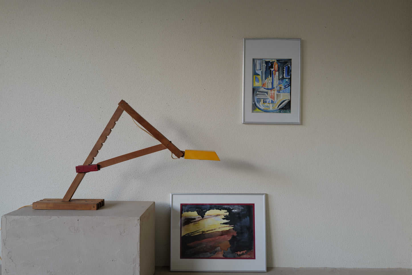 1960s wood desk lamp
