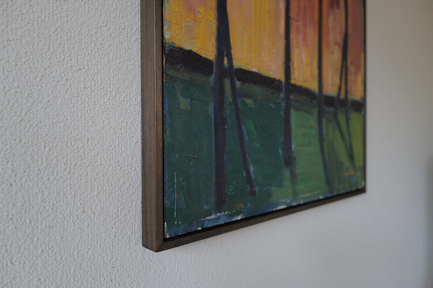 Oil Painting Landscape with Trees. Swedish 1970s