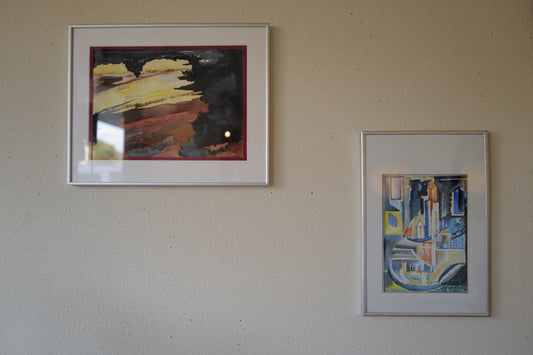 2set abstract painting 1970s