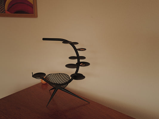 1950s perforated iron with clover motif.style of Mathieu Matégot