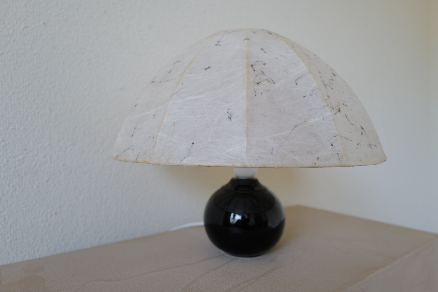 1960s mushroom table lamp. with cocoon shade.