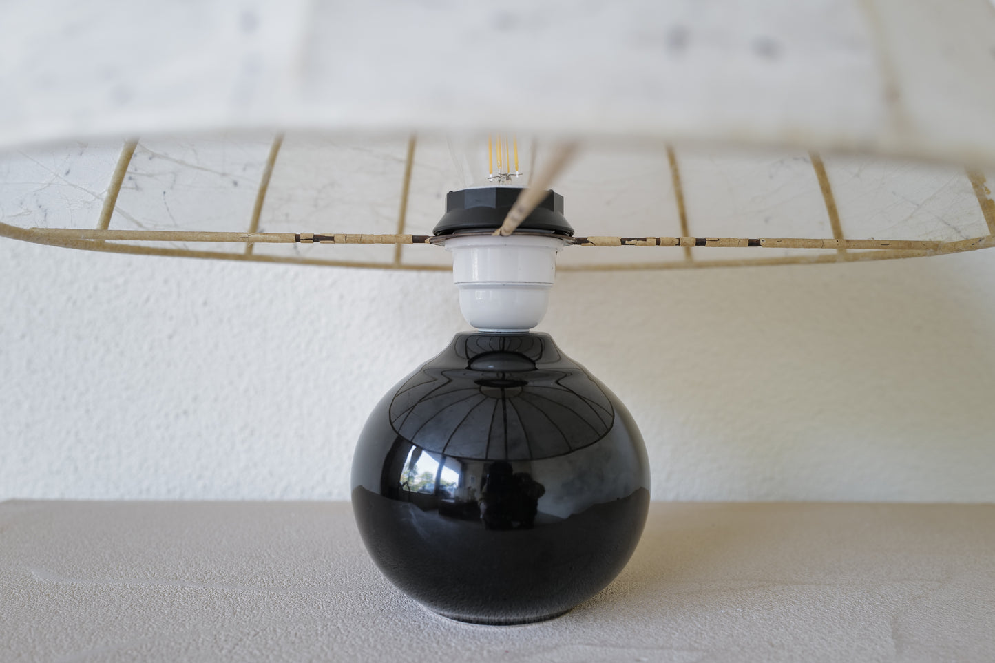 1960s mushroom table lamp. with cocoon shade.