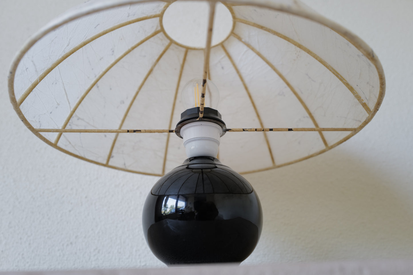 1960s mushroom table lamp. with cocoon shade.