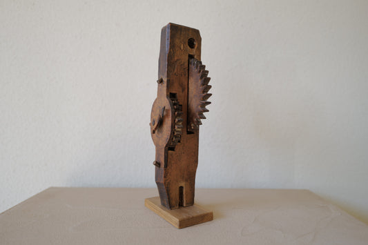 1950s Wooden Folk Art Clockwork