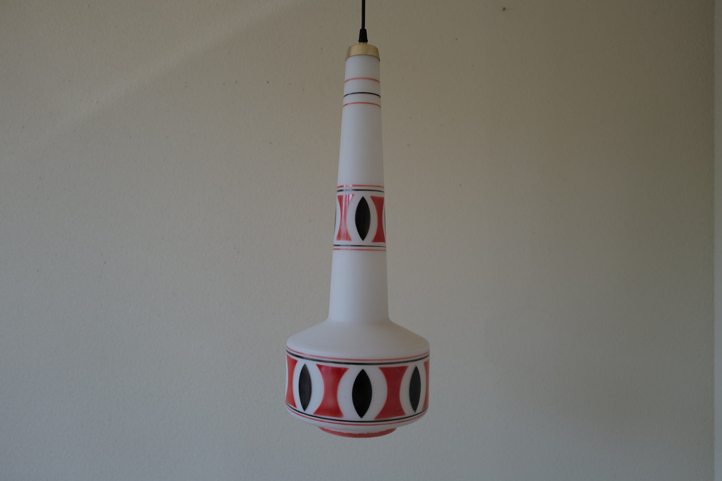 Mid Century Modern Glass Pendant Lamp  1960s Italy