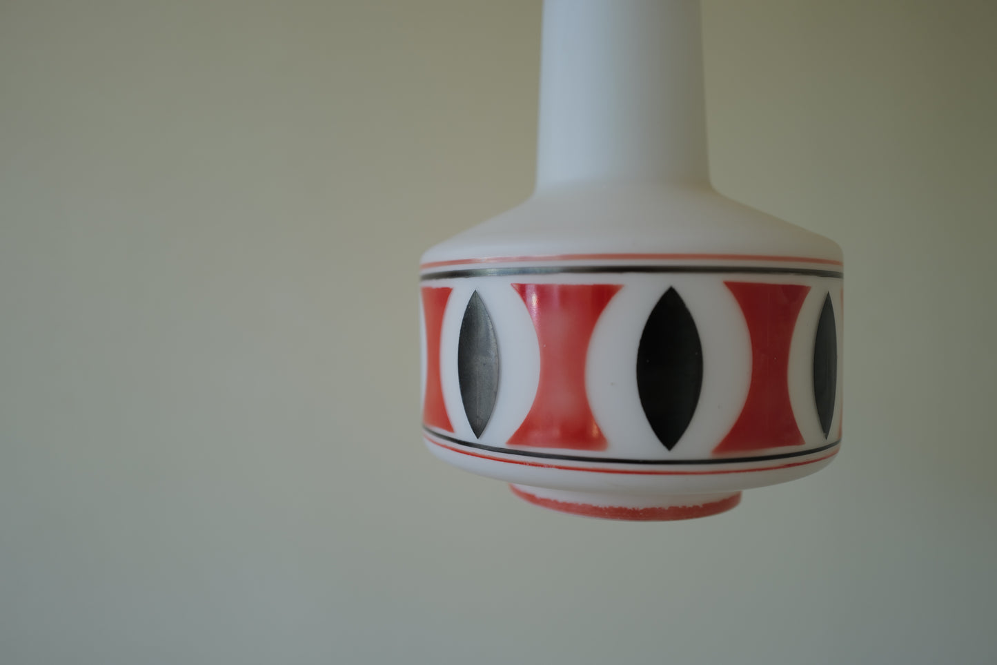 Mid Century Modern Glass Pendant Lamp  1960s Italy