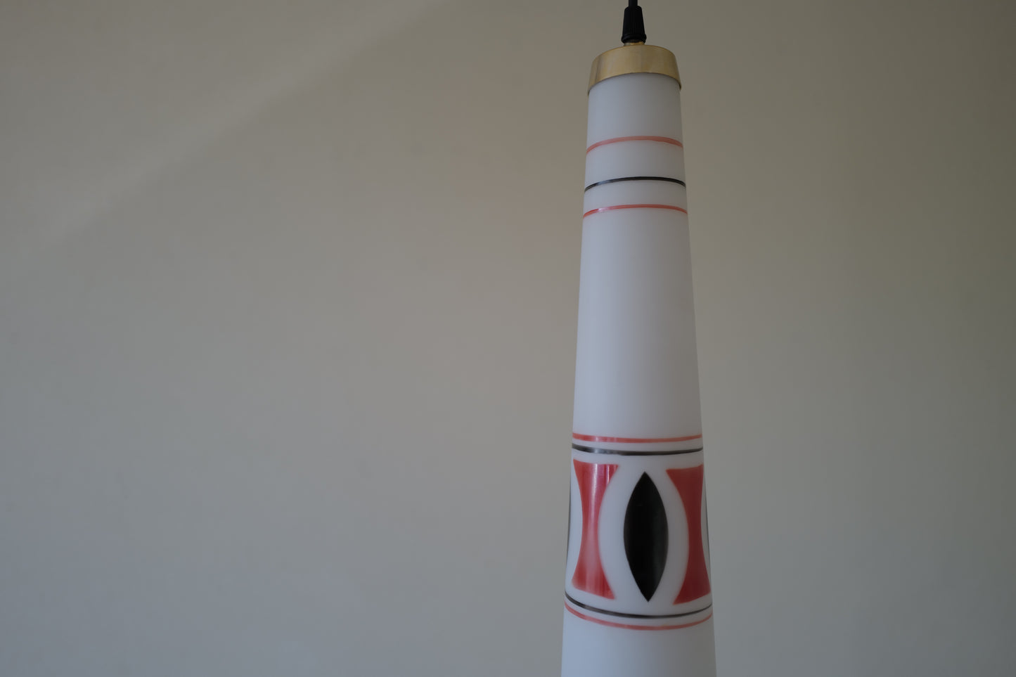 Mid Century Modern Glass Pendant Lamp  1960s Italy