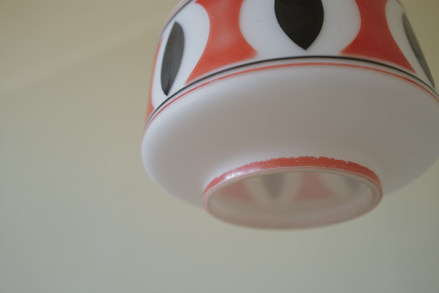 Mid Century Modern Glass Pendant Lamp  1960s Italy