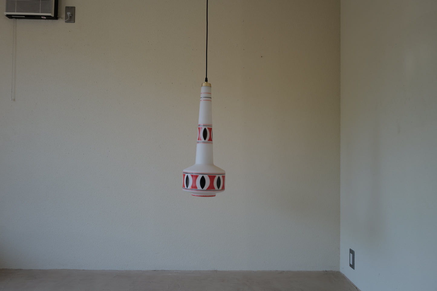 Mid Century Modern Glass Pendant Lamp  1960s Italy