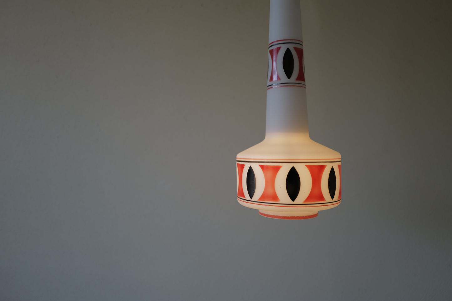 Mid Century Modern Glass Pendant Lamp  1960s Italy