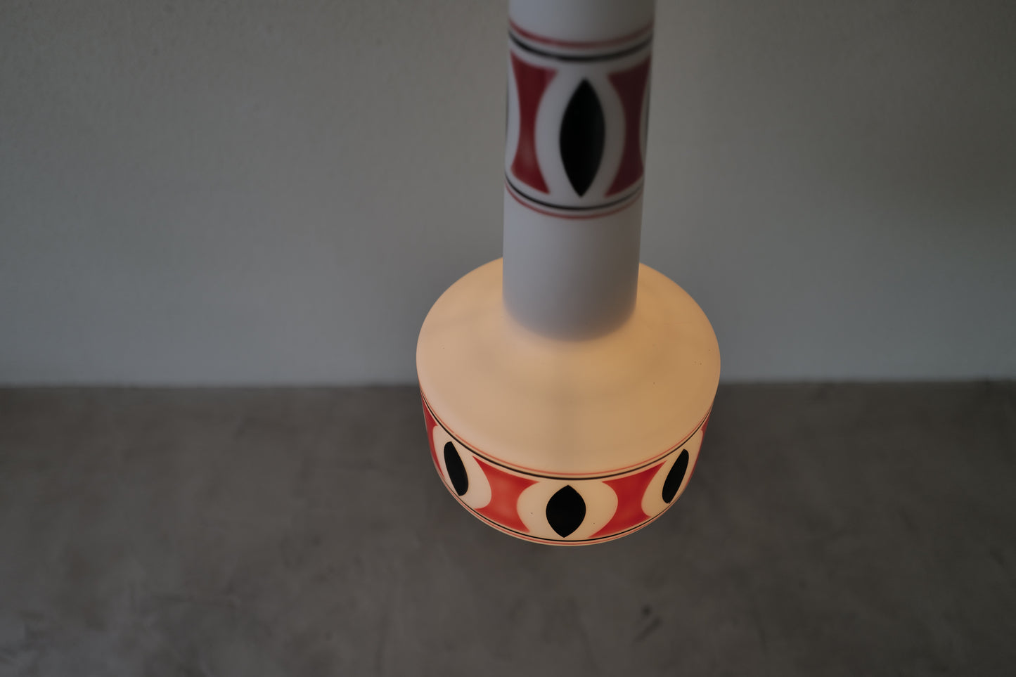 Mid Century Modern Glass Pendant Lamp  1960s Italy