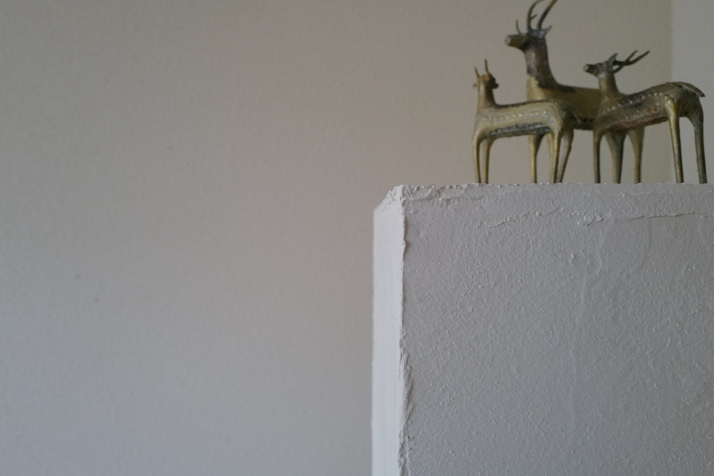 A set of antique Indian Dhokra deer sculptures.1800s,