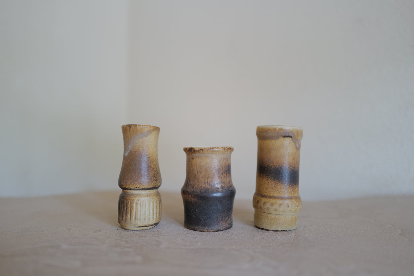 1970s Dutch LORE Keramiek Bessel vases, set of 3