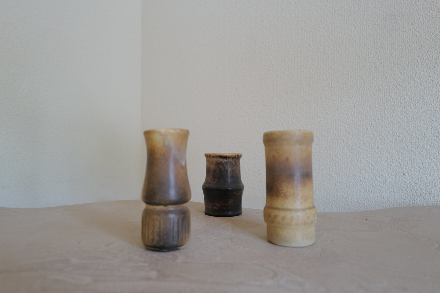 1970s Dutch LORE Keramiek Bessel vases, set of 3