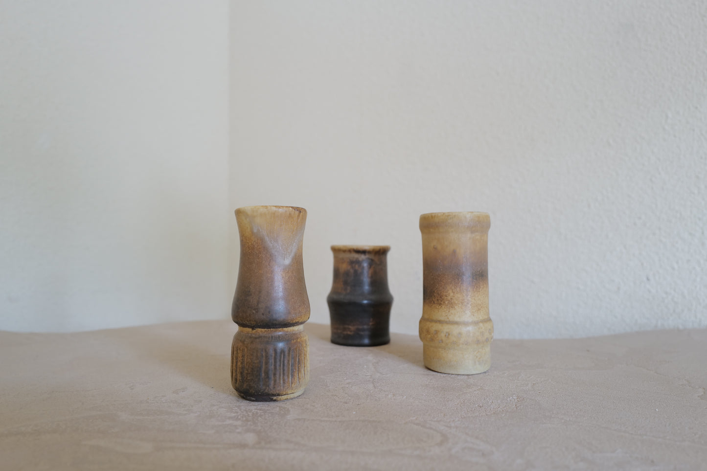 1970s Dutch LORE Keramiek Bessel vases, set of 3