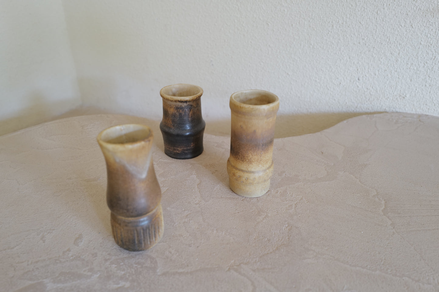 1970s Dutch LORE Keramiek Bessel vases, set of 3