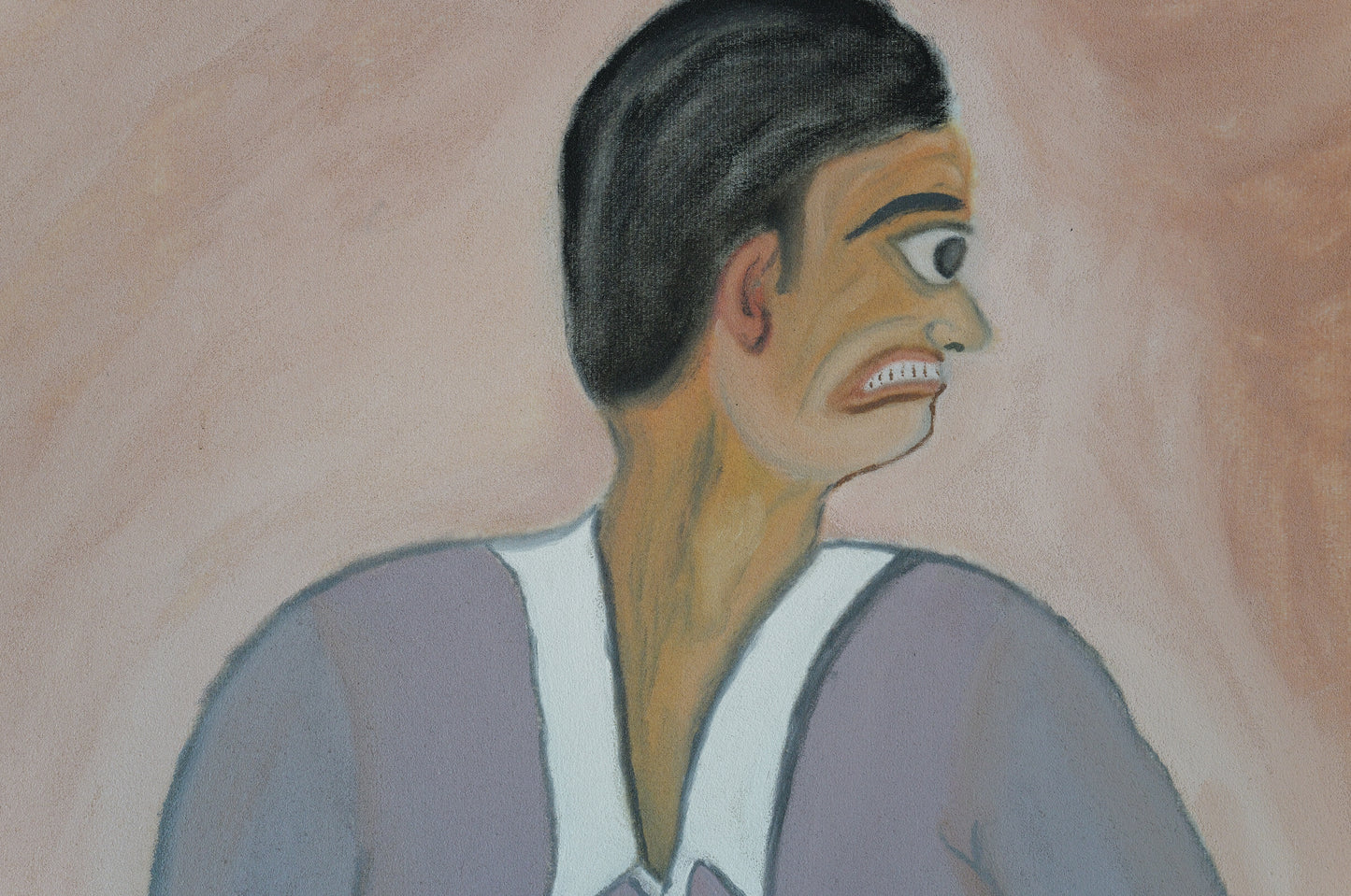Vintage painting　「Man wearing a polo shirt」in France