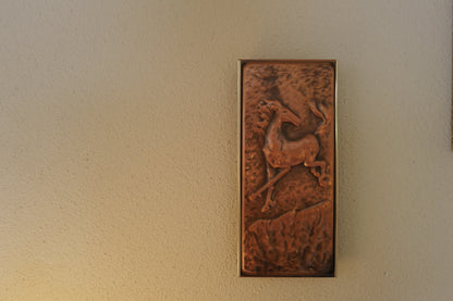 1970s German copper Key Holder with Horse, for wall