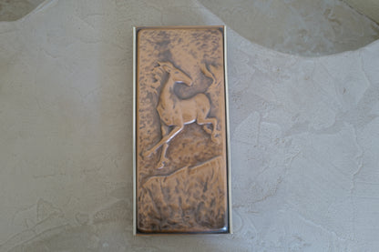 1970s German copper Key Holder with Horse, for wall