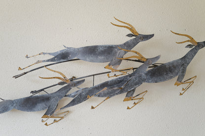 Curtis Jere .  <gazelle>  wall sculpture. 1995