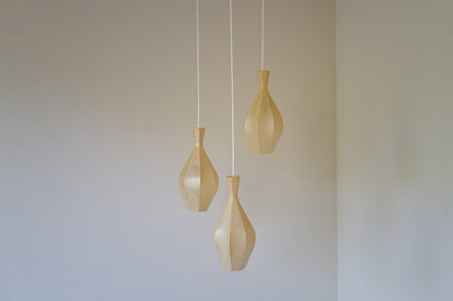 1960s  Cocoon cascade ceiling lamp with 3 shades