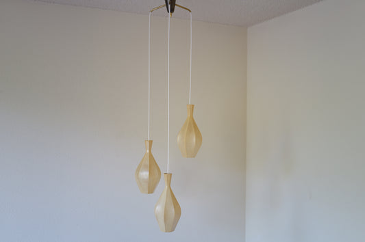 1960s  Cocoon cascade ceiling lamp with 3 shades