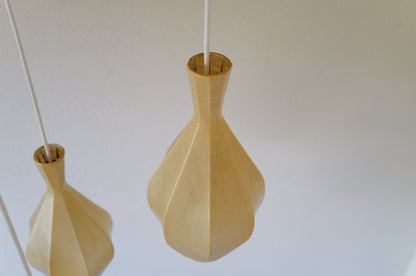 1960s  Cocoon cascade ceiling lamp with 3 shades