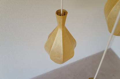 1960s  Cocoon cascade ceiling lamp with 3 shades