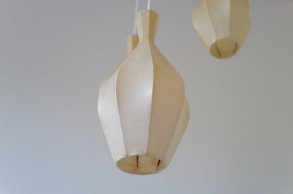 1960s  Cocoon cascade ceiling lamp with 3 shades