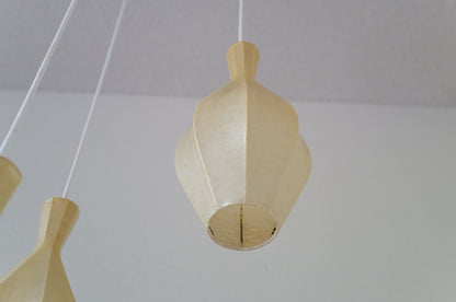 1960s  Cocoon cascade ceiling lamp with 3 shades