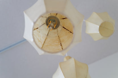 1960s  Cocoon cascade ceiling lamp with 3 shades