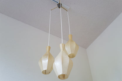1960s  Cocoon cascade ceiling lamp with 3 shades