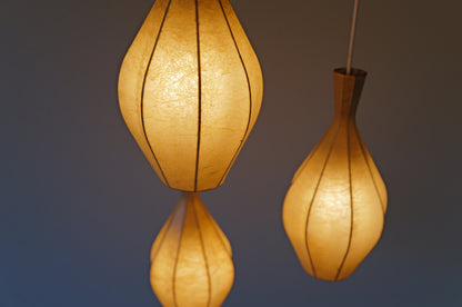 1960s  Cocoon cascade ceiling lamp with 3 shades