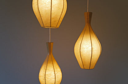 1960s  Cocoon cascade ceiling lamp with 3 shades