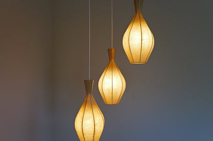 1960s  Cocoon cascade ceiling lamp with 3 shades