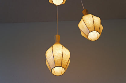 1960s  Cocoon cascade ceiling lamp with 3 shades