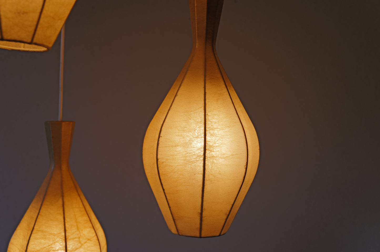 1960s  Cocoon cascade ceiling lamp with 3 shades