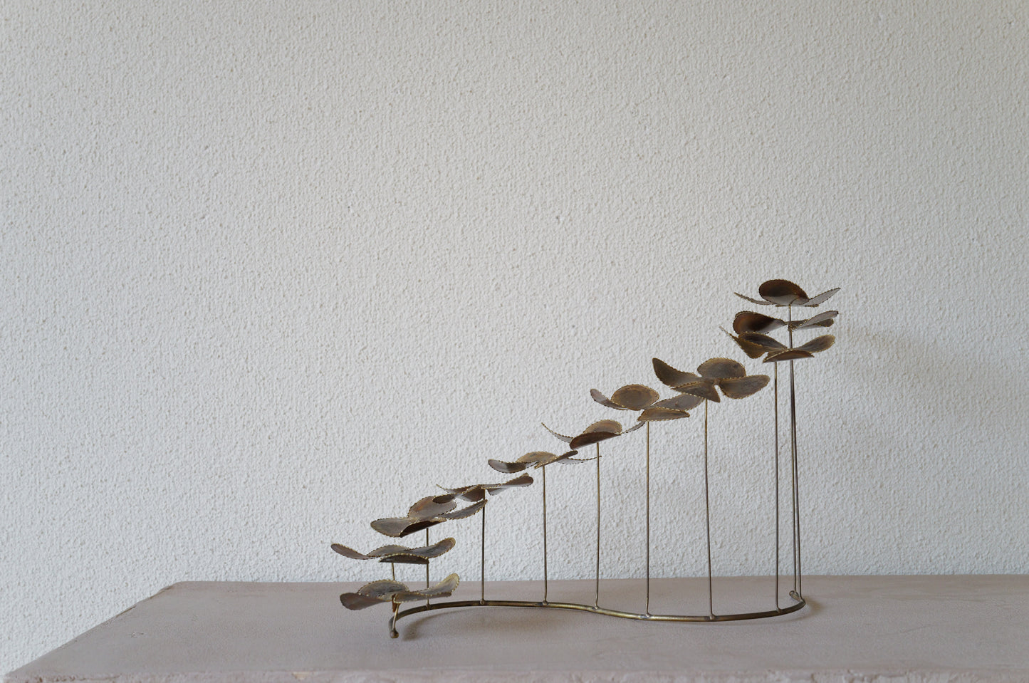 1970s brass flower sculpture