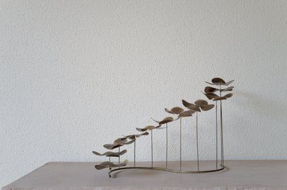 1970s brass flower sculpture