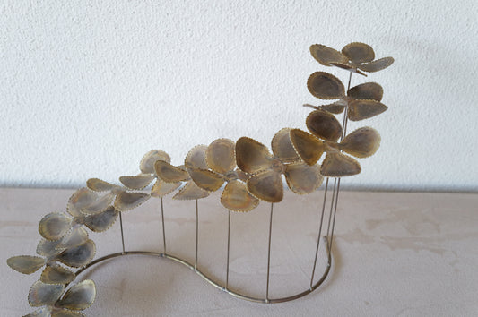 1970s brass flower sculpture