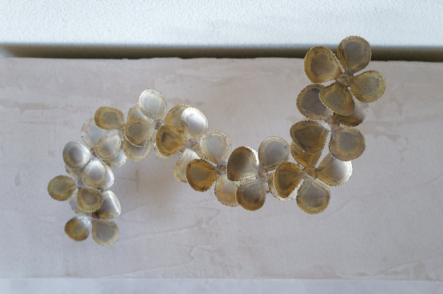 1970s brass flower sculpture