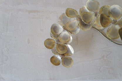 1970s brass flower sculpture
