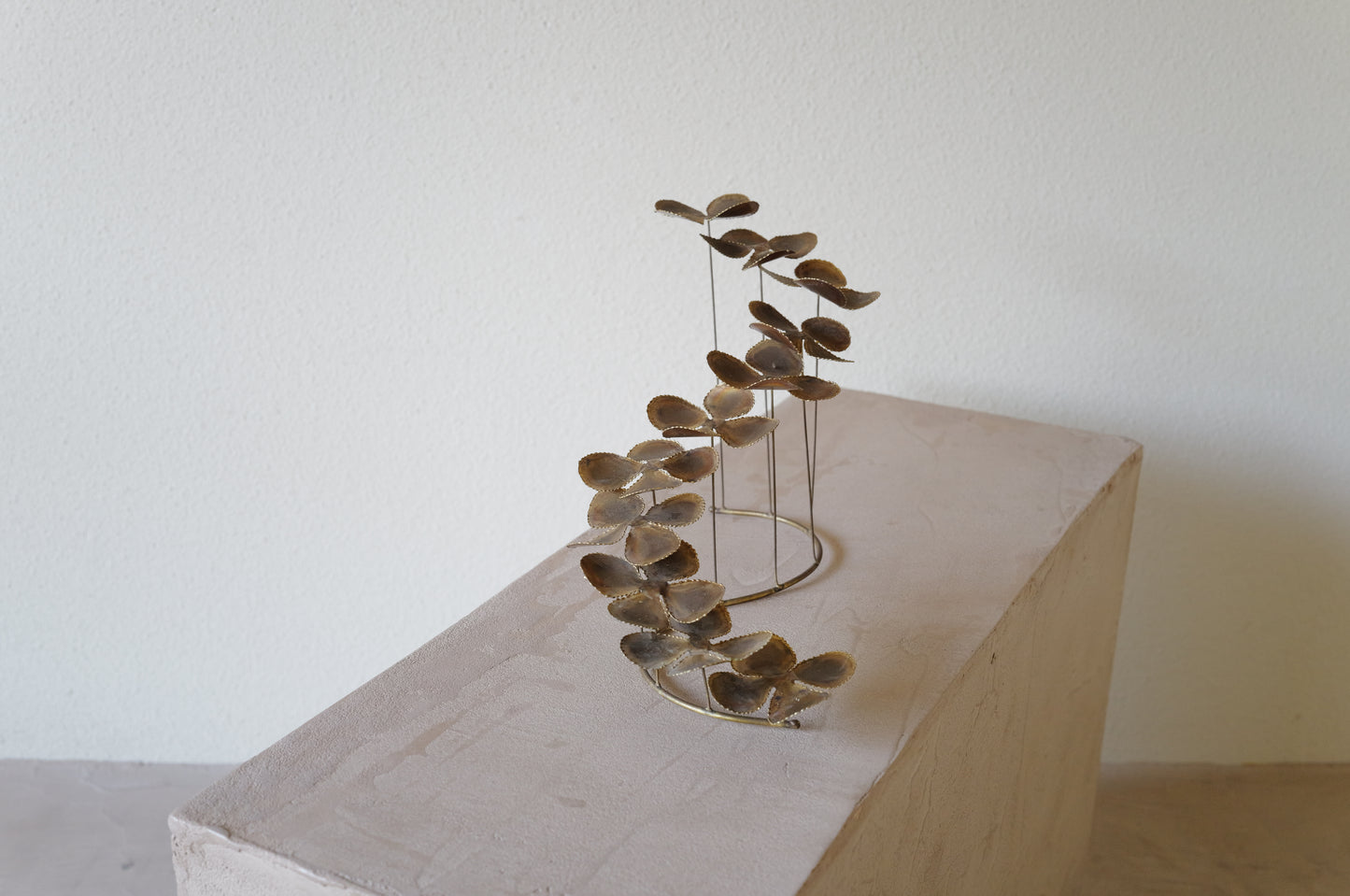 1970s brass flower sculpture
