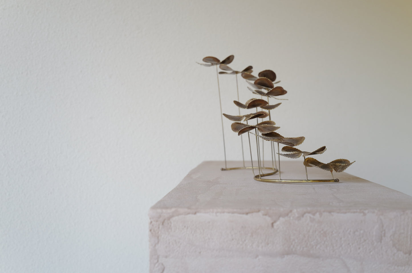 1970s brass flower sculpture