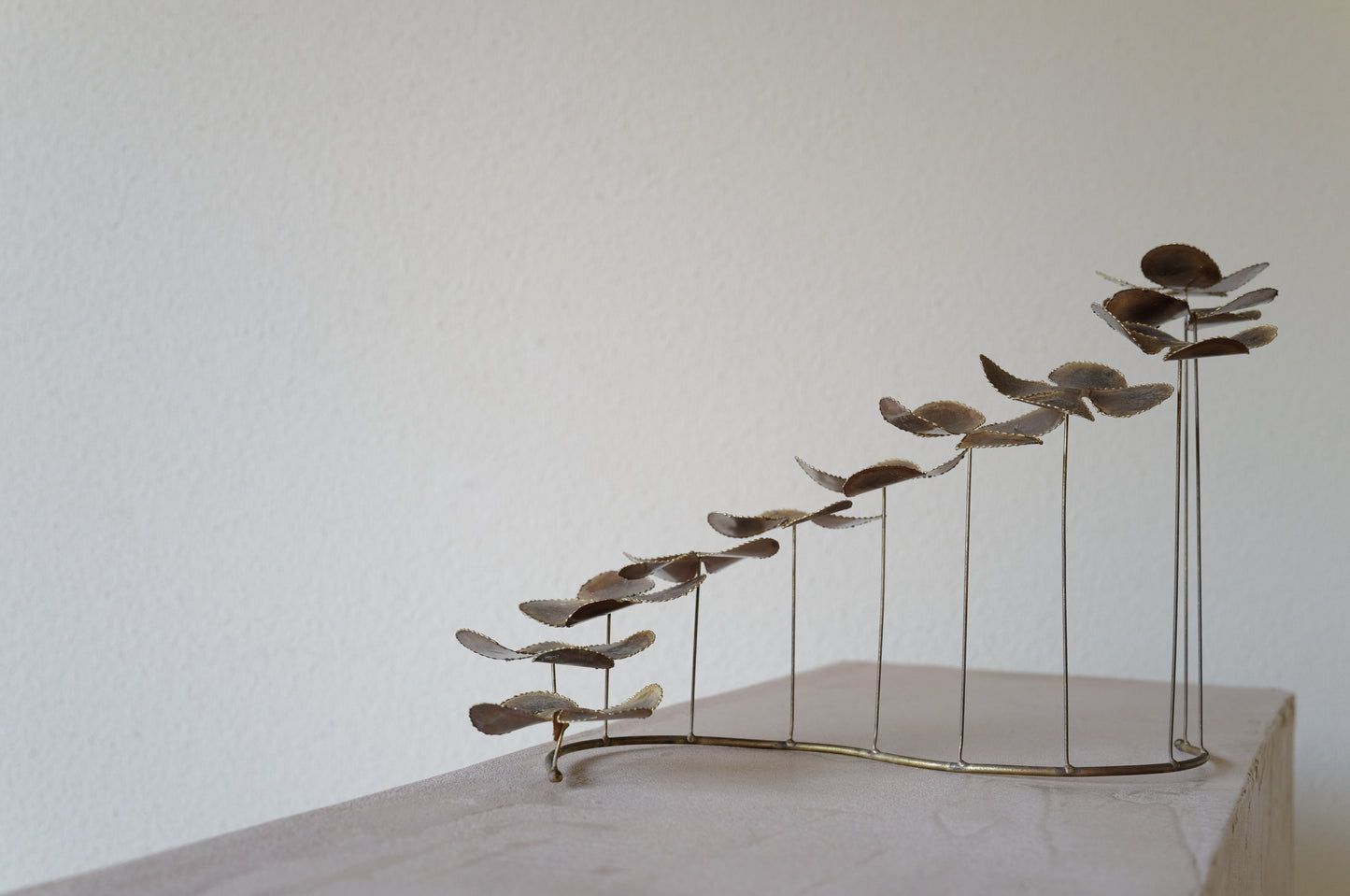 1970s brass flower sculpture