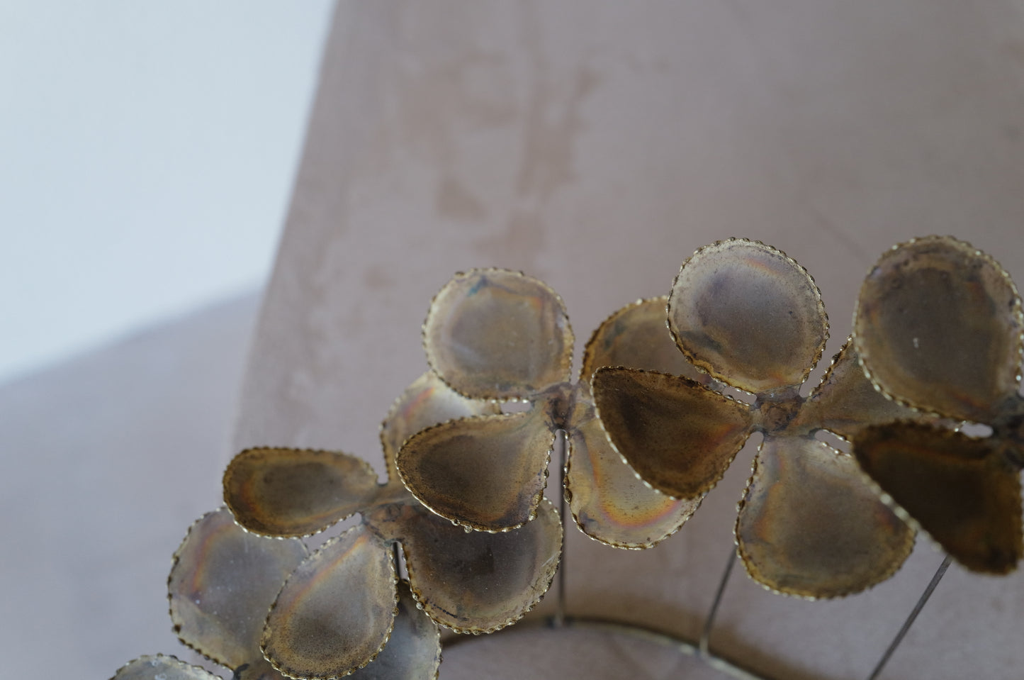 1970s brass flower sculpture