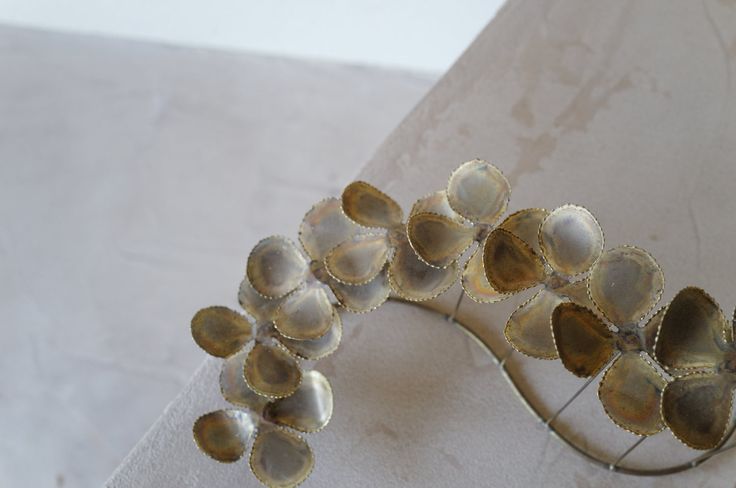 1970s brass flower sculpture