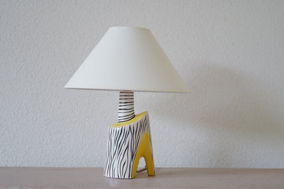 1950s. French ceramic table lamp <pin hell on zebra>