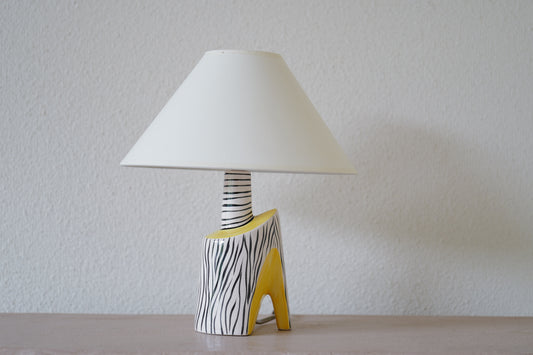 1950s. French ceramic table lamp <pin hell on zebra>