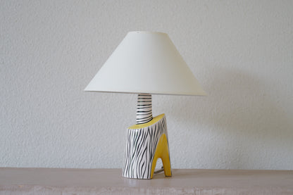 1950s. French ceramic table lamp <pin hell on zebra>